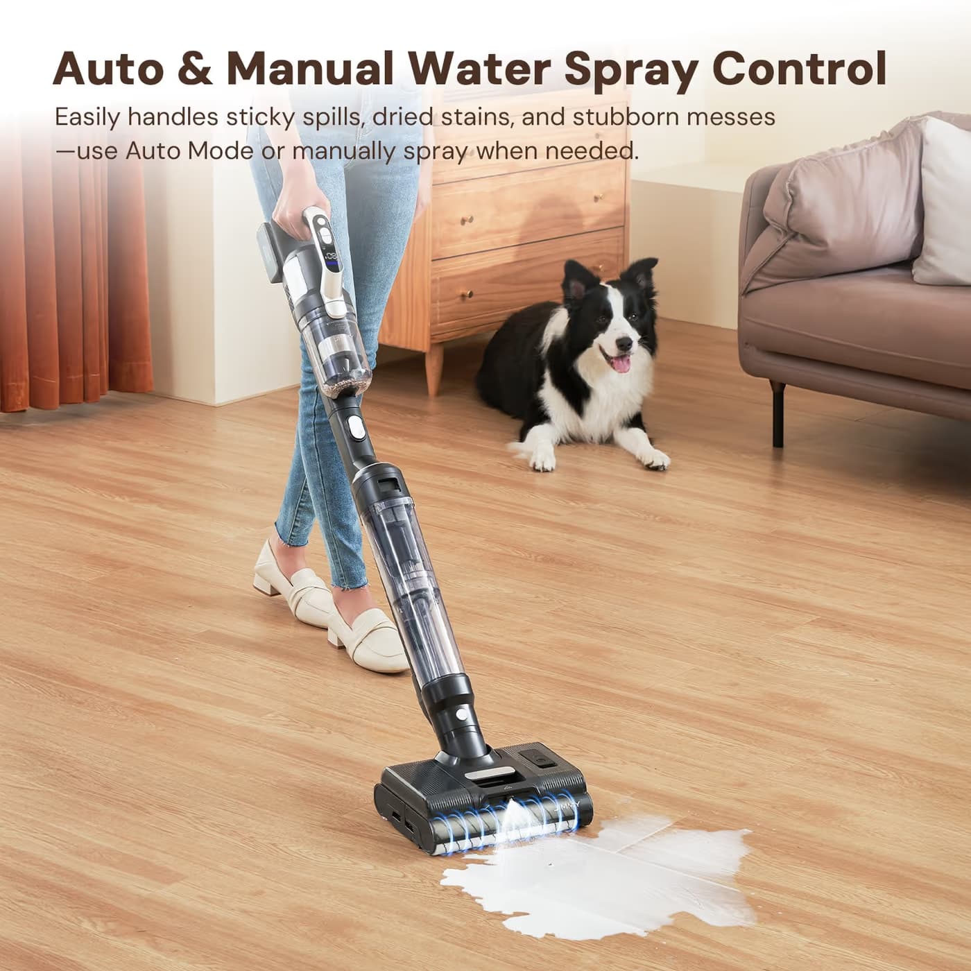 Auto + manual water spray